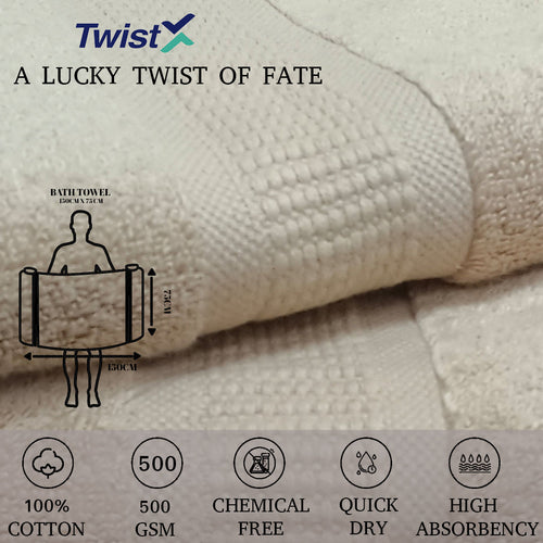 Twistx Bath Towel. 100% Cotton Towel.